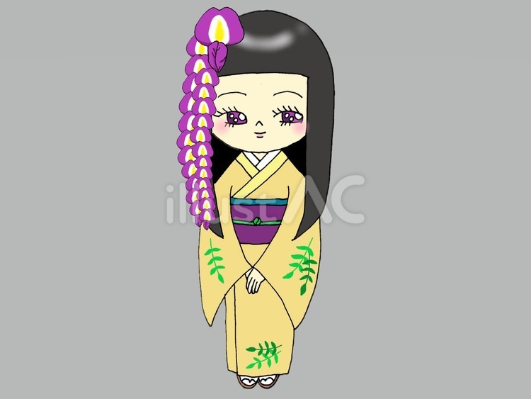 藤さん 春,花,女の子のイラスト素材