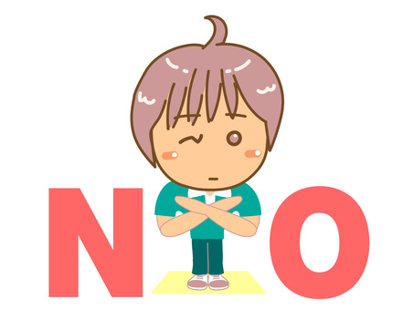 NOサイン no,ダメ,いいえ,サイン,意思表示,できません,バツ,印,いけない,よくないのイラスト素材