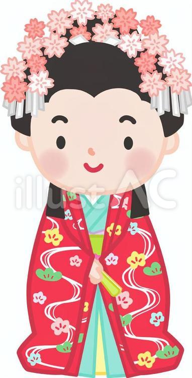 江戸時代：お姫様 お姫様,姫,花飾りのイラスト素材
