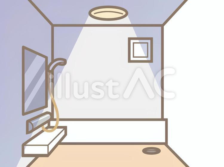 集合住宅の浴室-点灯210206 風呂場,浴室,バスルームのイラスト素材