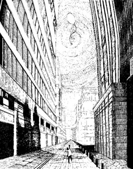 白天建築街道白色氣球和女孩, JPG 白天建築街道白色氣球和女孩, 建築, 都會, 天空, JPG