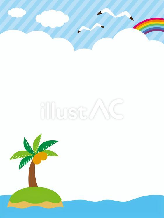 夏の海のフレーム_縦 夏,フレーム,海のイラスト素材
