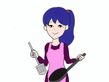 Illustration, create, cooking, wife, 