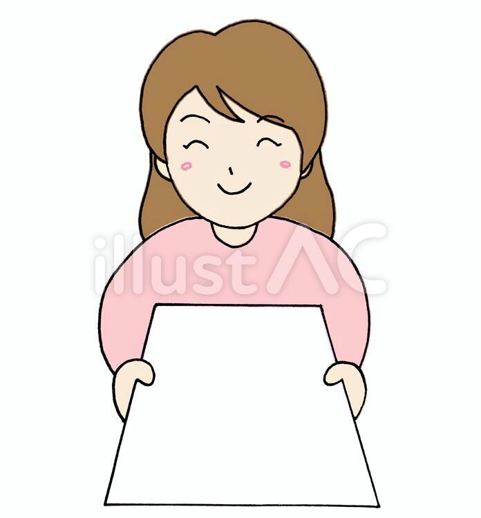 書類提出 書類,提出,女性のイラスト素材