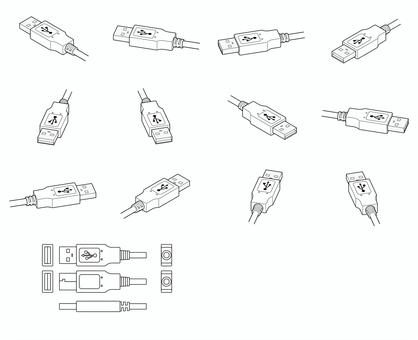 USB Type-A イラスト1 usbコネクタ,type-a,コネクター,usb,白のイラスト素材