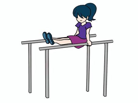 現状維持 維持,平行棒,キープ,体操競技,女性のイラスト素材