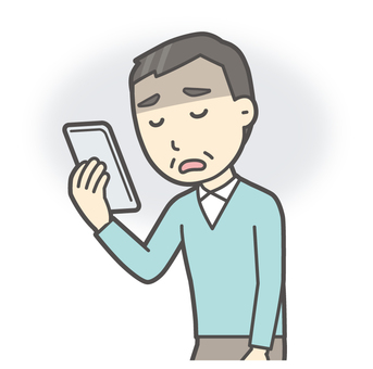 ニット中年男性-356-バスト  ニット中年男性-356-バスト スマホ,落ち込む,おじさん,男性,中年,お父さん,パパ,シニア,ミドルエイジ,人物のイラスト素材