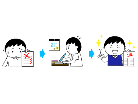 Illustration of studying during summer vacation and improving grades, JPG, PNG and AI Illustration of studying during summer vacation and improving grades, summer vacation, august, study, JPG, PNG and AI