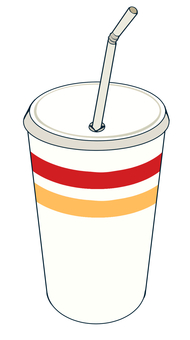 ドリンクメニューのジュース【紙コップ】 ファストフード,ジャンクフード,ドリンク,ストロー,紙コップ,飲み物,ジュース,ファストフード店,メニュー,フードメニューのイラスト素材