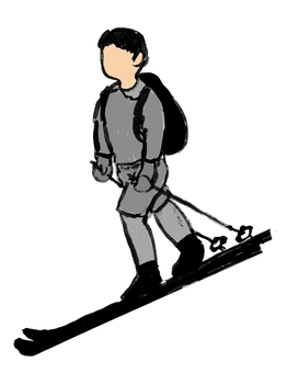 スキーで滑走 スキー,滑る,スポーツ,滑走,スキー板,雪のイラスト素材