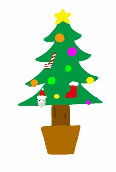 クリスマスツリー クリスマスツリー クリスマス,ツリー,もみの木,飾り,星,ライト,キャンディ,ブーツ,サンタクロース,かわいいのイラスト素材