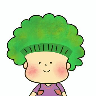 Illustration, broccoli, a human, mom, 