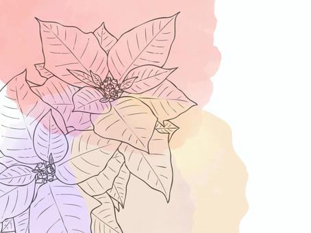 やさしげな背景224＿ポインセチア 花,ポインセチア,壁紙,クリスマス,フレーム,冬,背景,冬の花,植物,枠のイラスト素材