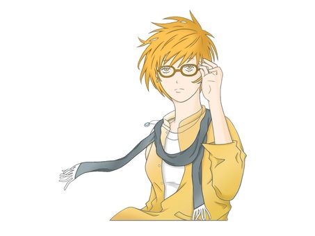 眼鏡をかけたお洒落な女性(ファッション) ファッション,メガネ,マフラー,女性,秋物,手書き,可愛い,美人,お洒落,女のイラスト素材