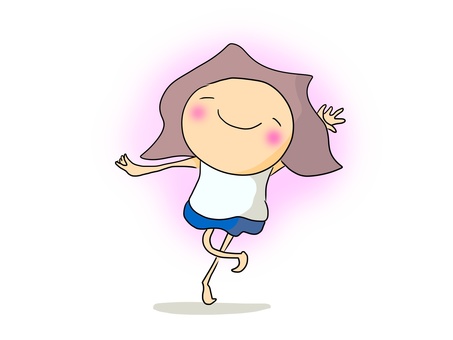 楽しむ　おかっぱ２ 踊る,嬉しい,楽しい,おかっぱ,女の子,ブルマのイラスト素材