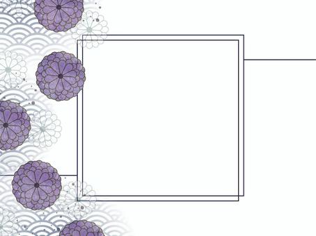 Japanese style purple chrysanthemum frame-2, , JPG, PNG and AI