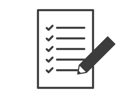 チェックリストと黒鉛筆 チェック,リスト,シート,アンケート,点検,診断,todo,調査,問診票,表のイラスト素材