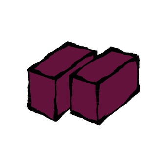 手描きアイコン_ようかん スイーツ,お菓子,デザート,ようかん,アイコン,イラスト,手描き,シンプル,甘い,和菓子のイラスト素材