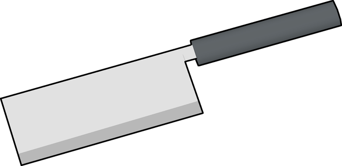 中華包丁 調理器具,包丁,中華包丁,ナイフ,刃物,灰色,3dcg,立体,デフォルメ,背景透過のイラスト素材