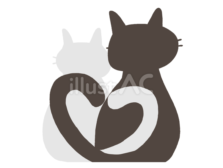 仲良し猫 仲良し猫 猫,仲良し,カップルのイラスト素材