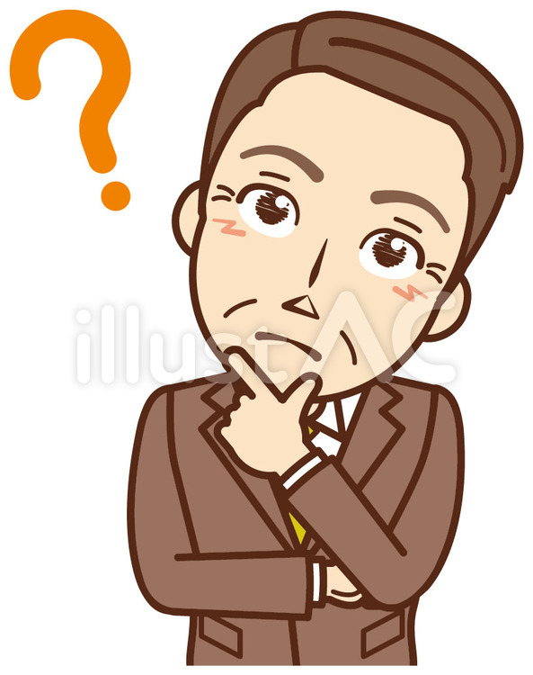 会社員・男性・中年・はてな・スーツ 人物,男性,会社員のイラスト素材