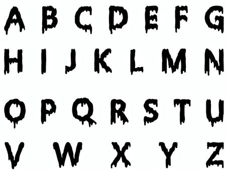 ドロドロのアルファベット ドロドロ,アルファベット,a,b,c,文字,英語,大文字,ホラー,血文字のイラスト素材