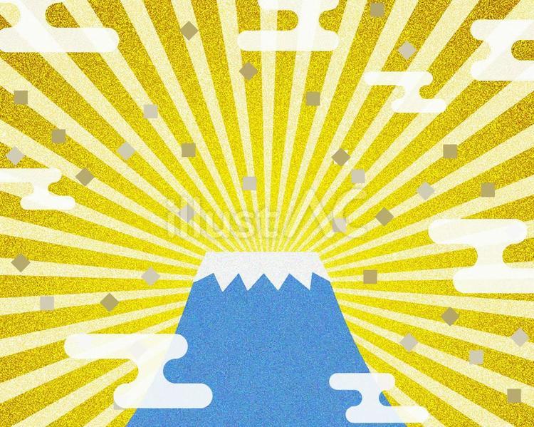 富士山と放射状背景のお正月素材 お正月,富士山,放射のイラスト素材