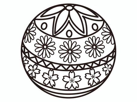 鞠の線画 鞠,手鞠,線画,模様,文様,和柄,手毬柄,日本,柄,和風のイラスト素材