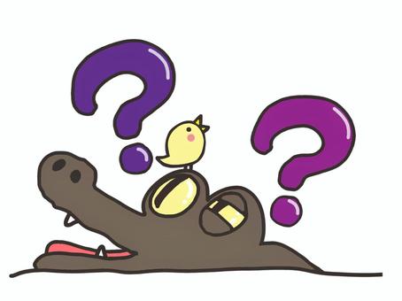 疑問に思うワニ