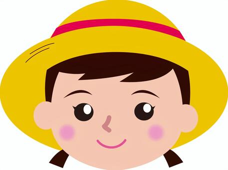 女の子　帽子 女の子,おんなのこ,女子,少女,ガール,小学生,幼稚園,おたより,妹,姉のイラスト素材