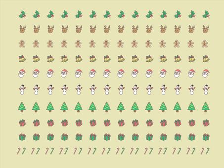 手描き風クリスマスのLINE・背景 クリスマス,サンタクロース,トナカイ,雪だるま,ツリー,ベル,ひいらぎ,ジンジャーマン,プレゼント,キャンディのイラスト素材