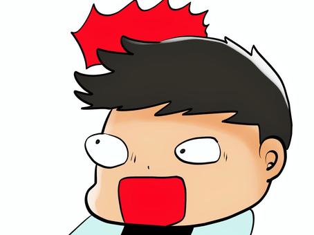 頭を打って驚く男性 男性,衝突,痛い,打つ,驚くのイラスト素材