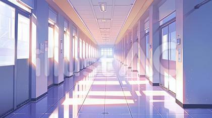 誰もいない学校の廊下