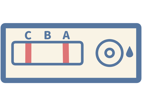 インフルA型 陽性・検査キット インフルエンザ,a型,陽性,感染,検査,抗原検査,医療,ウイルス,体調不良,アイコンのイラスト素材
