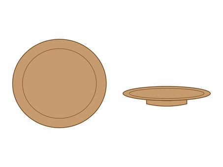皿2＿正面＿側面2 皿,お皿,食器,丸皿,プレート,取り皿,容器,器,正面,側面のイラスト素材