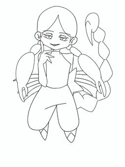 蠍座をモチーフにした男の子 星座,蠍座,モチーフ,男の子,塗り絵のイラスト素材