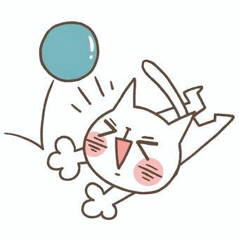 ボール遊び ボール遊び 猫,ねこ,白猫のイラスト素材