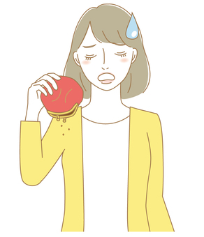 お金が無い女性 女性,人物,金欠,困る,汗,財布,すっからかん,カーディガン,大人,主婦のイラスト素材