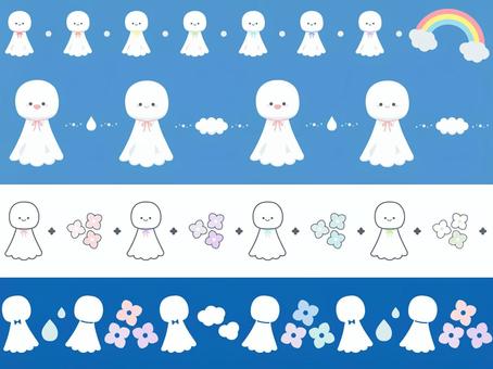 Illustration, teru teru bozu, yağmur, yağmurlu sezon, 
