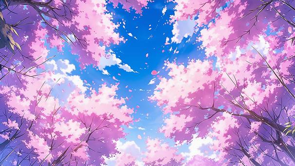 春の訪れ｜下から見上げた満開の桜と青空