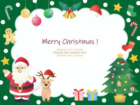 クリスマスの背景、フレーム40 クリスマスの背景、フレーム40 クリスマス,サンタクロース,クリスマスツリー,フレーム,背景,トナカイ,ツリー,水彩,手描き,オーナメントのイラスト素材