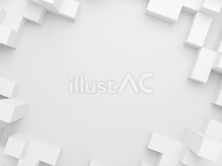 白いブロックの置かれた床 3D背景 3d,立体,ブロックのイラスト素材