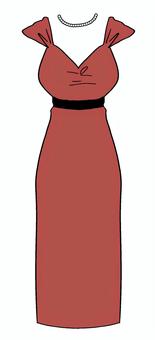 赤いドレス 赤,ドレス,ネックレス,ロングスカート,ファッション,パーティー,ワンピース,レディースのイラスト素材