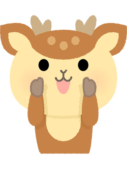 鹿おーい 鹿,呼ぶ,大声,叫ぶ,バンビ,動物,茶色,角のイラスト素材