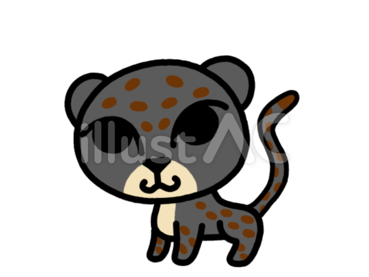 クロヒョウ クロヒョウ,ヒョウ,動物のイラスト素材