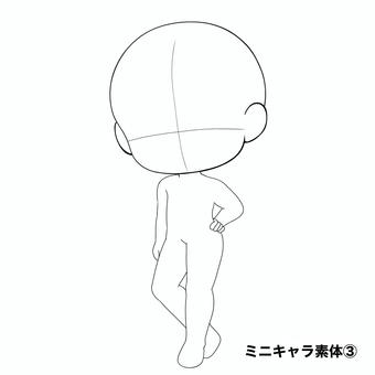 ミニキャラ素体③ ミニキャラ,ちびキャラ,素体,sd,素材,ポーズ,デフォルメのイラスト素材