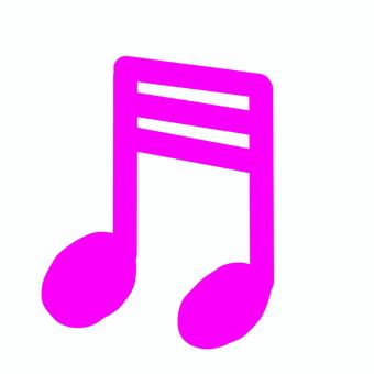 ピンクの手書き32分音符（2連） 32分音符,三十二分音符,音符,2連,おんぷ,楽譜,譜面,音楽,背景透明,pngのイラスト素材