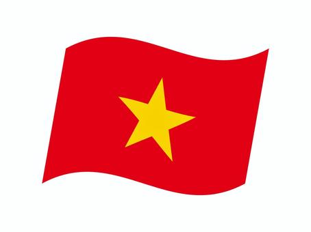 ベトナム国旗 ベトナム,金星紅旗,国旗,旗,なびく,はためく,三色旗,ベクター,斜め,シアーのイラスト素材