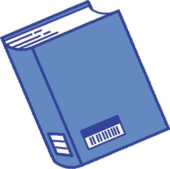 図書館のラベルがついた単行本のイラスト 資料,図書館,本,小説,単行本,読書,読む,勉強,知識,教育のイラスト素材