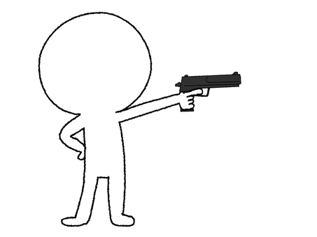 銃 銃,シルエット,構え,狙う,撃つ,攻撃,射撃,弾,武器,危険のイラスト素材